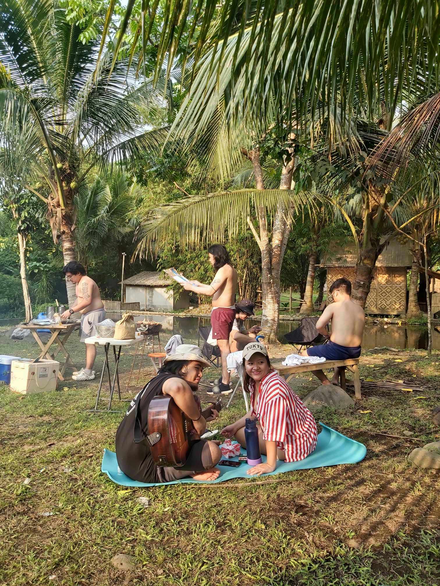 Jonas and Aliyah camping